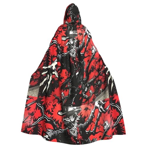 YYHWHJDE Stroh-Monster-Bild, Halloween-Umhang mit Kapuze, ohne Reißverschluss, bequem für Kostümpartys von YYHWHJDE