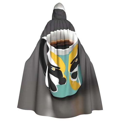 YYHWHJDE Tasse, Kaffee-Muster, Halloween, Erwachsenen-Kapuzenumhang für Party, Kostüm, Cosplay, Bühne, Maskerade, Thema, Tanz, Comic Con YYHWHJDE Tasse, Kaffee-Muster, Halloween, Erwachsenen-Kapuzenumhang für Party, Kostüm, Cosplay, Bühne, Maskerade, Thema, Tanz, Comic Con von YYHWHJDE