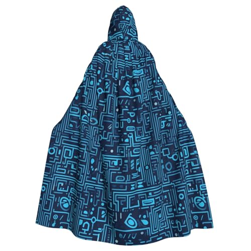 YYHWHJDE The Blue Binary Pattern Halloween Adult Hooded Cape Cloak No Zipper, Comfortable For Costume Parties YYHWHJDE The Blue Binary Pattern Halloween Adult Hooded Cape Cloak No Zipper, Comfortable For Costume Parties von YYHWHJDE