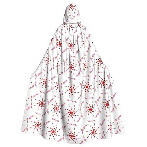 YYHWHJDE The Budding And Turning Flower Pattern Halloween Adult Hooded Cape Cloak No Zipper, Comfortable For Costume Parties von YYHWHJDE
