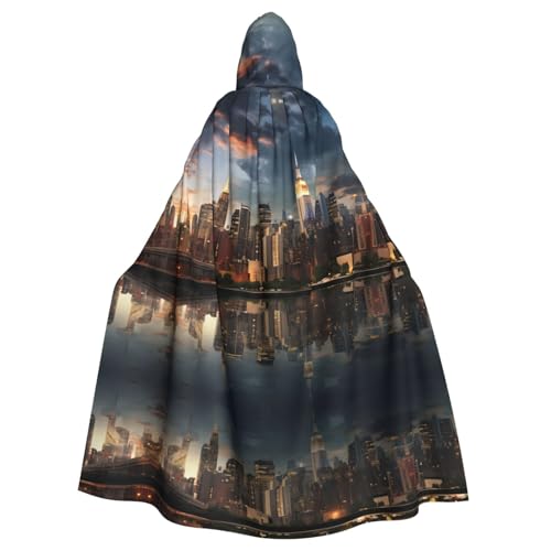 YYHWHJDE The New York City Skyline Printing Halloween Adult Hooded Cloak for Parties and Costume Events YYHWHJDE The New York City Skyline Printing Halloween Adult Hooded Cloak for Parties and Costume Events von YYHWHJDE