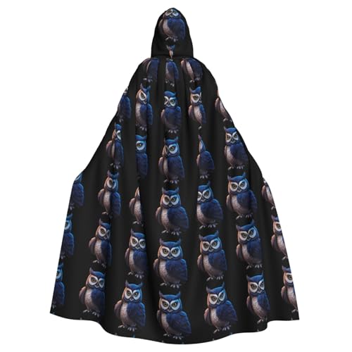 YYHWHJDE The Owl That Never Sleeps Prints Halloween Adult Hooded Cloak for Parties and Costumes von YYHWHJDE
