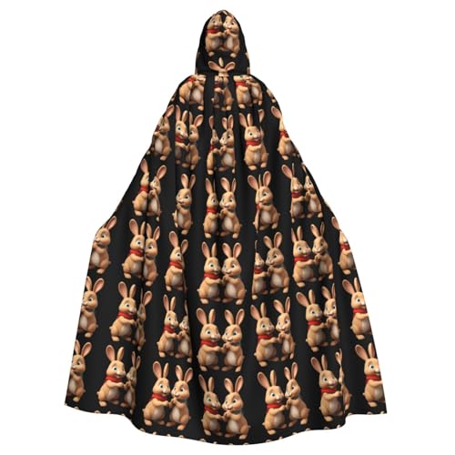 YYHWHJDE The Rabbit said hello Prints Halloween Kapuzenumhang für Erwachsene für Partys und Kostüme von YYHWHJDE