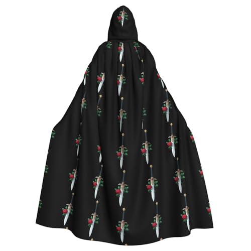 YYHWHJDE The Sword and the Rose Prints Halloween Adult Hooded Cloak for Parties and Costumes von YYHWHJDE