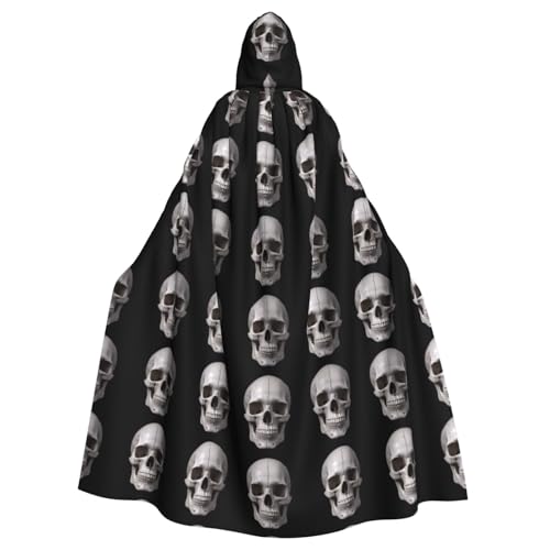 YYHWHJDE The cracked skull prints Halloween Adult Hooded Cloak for Parties and Costumes von YYHWHJDE