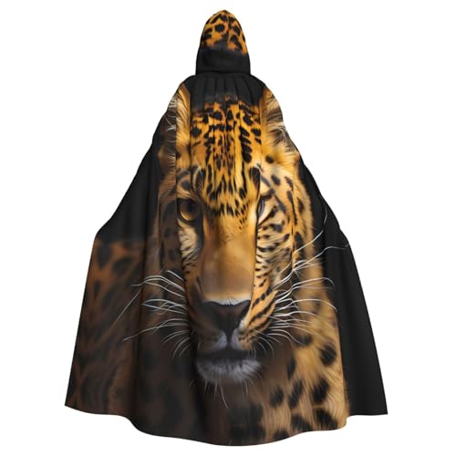 YYHWHJDE The deep eyed leopard prints Halloween Adult Hooded Cloak for Parties and Costumes von YYHWHJDE