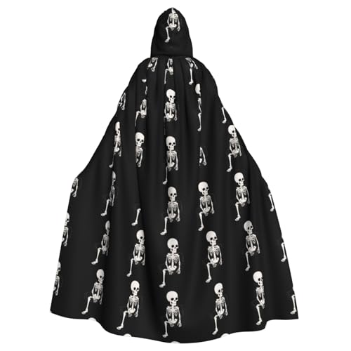 YYHWHJDE The dominering skeleton at the office Prints Halloween Adult Hooded Cloak for Parties and Costumes von YYHWHJDE