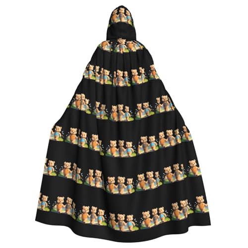 YYHWHJDE The friendship of the three little bears Prints Halloween Adult Hooded Cloak for Parties and Costumes von YYHWHJDE