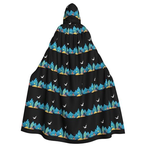 YYHWHJDE The little girl favored by the ocean Prints Halloween Adult Hooded Cloak for Parties and Costumes von YYHWHJDE