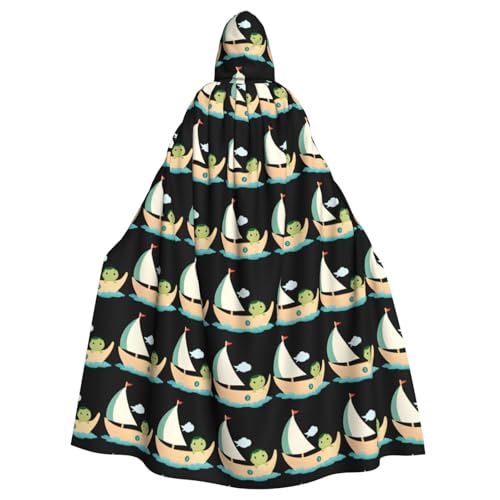 YYHWHJDE The little pea in the sailboat Prints Halloween Adult Hooded Cloak for Parties and Costumes von YYHWHJDE