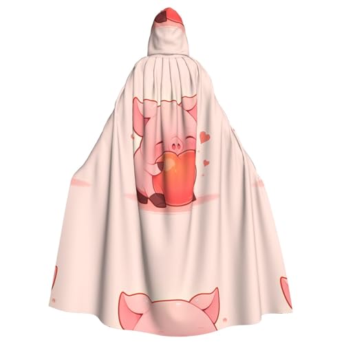 YYHWHJDE The little pig in love Prints Halloween Adult Hooded Cloak for Parties and Costumes YYHWHJDE The little pig in love Prints Halloween Adult Hooded Cloak for Parties and Costumes von YYHWHJDE