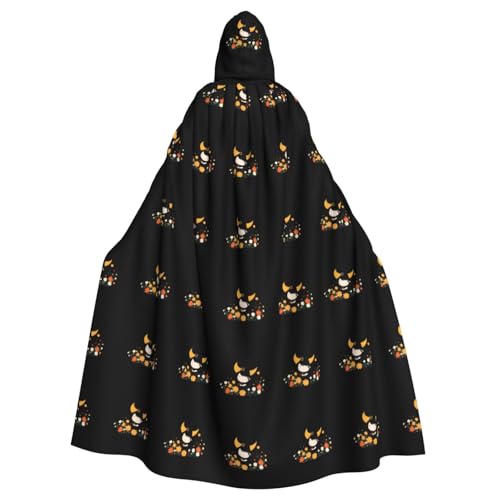 YYHWHJDE The little witch in the flowers Prints Halloween Adult Hooded Cloak for Parties and Costumes von YYHWHJDE