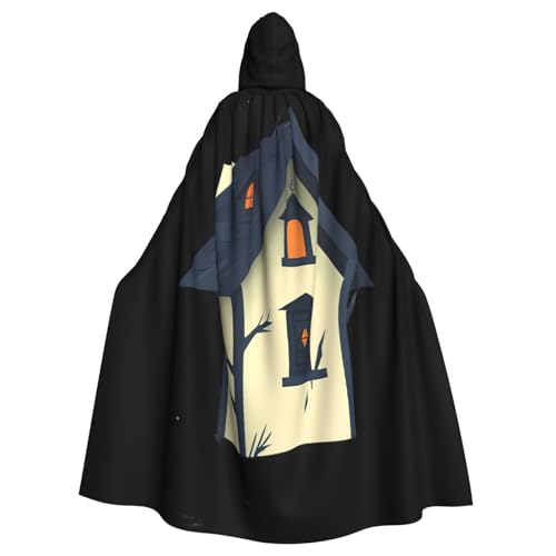 YYHWHJDE The scary Crow House Prints Halloween Adult Hooded Cloak for Parties and Costumes von YYHWHJDE