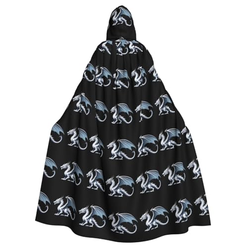 YYHWHJDE The silver dragon slowly rose up Prints Halloween Adult Hooded Cloak for Parties and Costumes von YYHWHJDE
