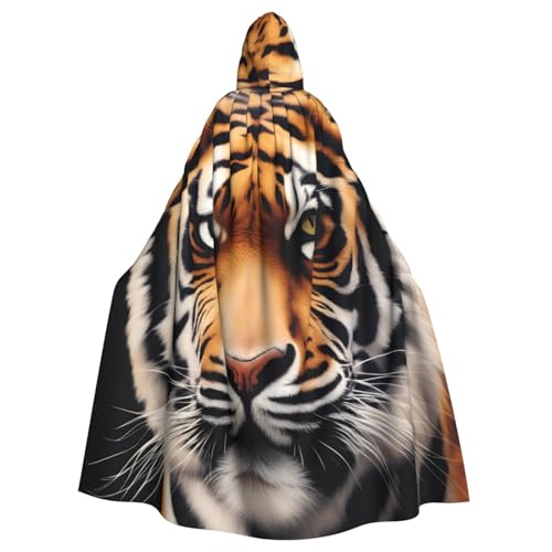 YYHWHJDE Tiger Face Prints Halloween Erwachsene Kapuzenumhang für Partys und Kostüme von YYHWHJDE