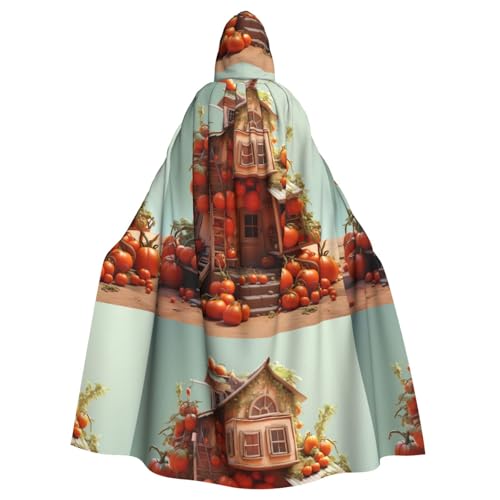 YYHWHJDE Tomatenhaus Bild Halloween Erwachsene Kapuzenumhang Umhang ohne Reißverschluss, bequem für Kostümpartys YYHWHJDE Tomatenhaus Bild Halloween Erwachsene Kapuzenumhang Umhang ohne Reißverschluss, bequem für Kostümpartys von YYHWHJDE