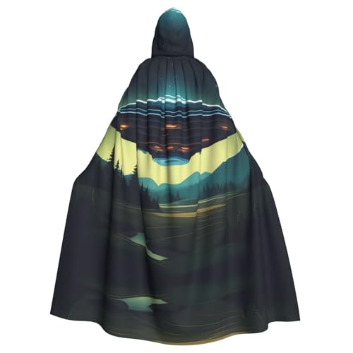 YYHWHJDE UFO bei Nacht Muster Halloween Erwachsene Kapuzenumhang für Party Kostüm Cosplay Bühne Maskerade Thema Tanz Comic Con YYHWHJDE UFO bei Nacht Muster Halloween Erwachsene Kapuzenumhang für Party Kostüm Cosplay Bühne Maskerade Thema Tanz Comic Con von YYHWHJDE