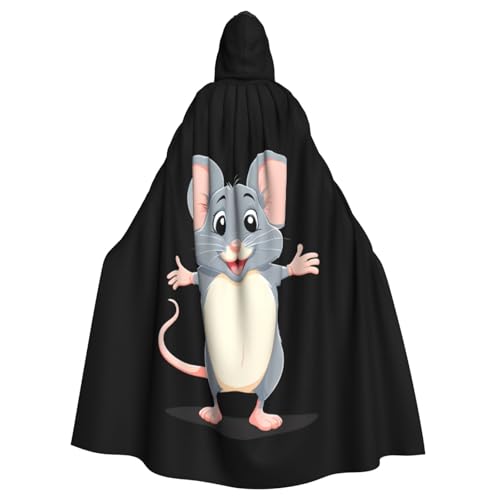 YYHWHJDE Umarmender Umhang mit kleiner Maus für Halloween, Erwachsene, mit Kapuze, ohne Reißverschluss, bequem für Kostümpartys von YYHWHJDE