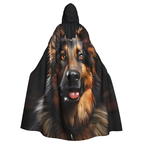 YYHWHJDE Umhang mit Kapuze für Erwachsene, Motiv: Deutscher Schäferhund, Halloween, für Partys und Kostümveranstaltungen von YYHWHJDE