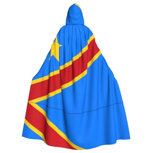 YYHWHJDE Umhang mit Kapuze für Erwachsene, Motiv: Flagge des Kongo, für Partys und Kostümveranstaltungen von YYHWHJDE