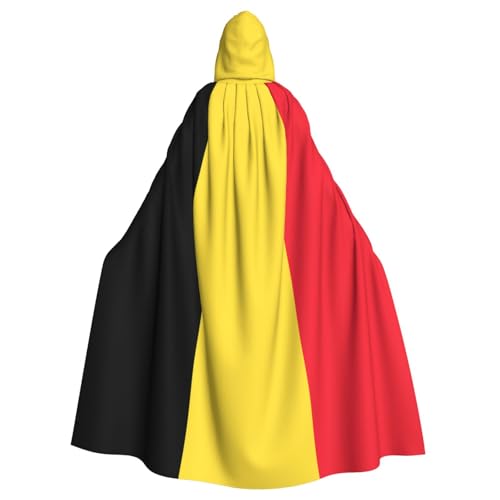 YYHWHJDE Umhang mit Kapuze für Erwachsene, Motiv: Flagge von Belgien, für Rollenspiele, Bühnenkostüme, Partys, pflegeleicht von YYHWHJDE