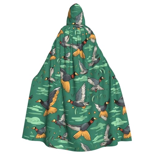 YYHWHJDE Umhang mit Kapuze für Erwachsene, Motiv: Jagd, fliegende Wilde Enten, Halloween, ohne Reißverschluss, bequem für Kostümpartys YYHWHJDE Umhang mit Kapuze für Erwachsene, Motiv: Jagd, fliegende Wilde Enten, Halloween, ohne Reißverschluss, bequem für Kostümpartys von YYHWHJDE