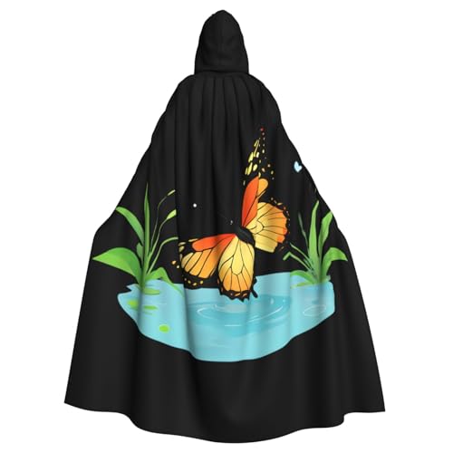 YYHWHJDE Umhang mit Kapuze für Erwachsene, Motiv: Schmetterling im Teich, kein Reißverschluss, bequem für Kostümpartys YYHWHJDE Umhang mit Kapuze für Erwachsene, Motiv: Schmetterling im Teich, kein Reißverschluss, bequem für Kostümpartys von YYHWHJDE