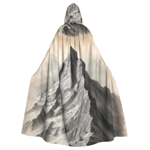 YYHWHJDE Umhang mit Kapuze für Erwachsene, Motiv: steile Berge, für Rollenspiele, Bühnenkostüme, Partys, pflegeleicht von YYHWHJDE