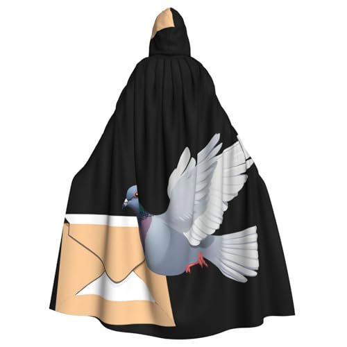 YYHWHJDE Umhang mit Kapuze für Erwachsene, Taubenmuster, für Rollenspiele, Bühnenkostüme, Partys, pflegeleicht von YYHWHJDE