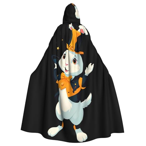 YYHWHJDE Umhang mit Kapuze für Erwachsene, baumelndes Kaninchen, mit magischem Hut, Halloween, ohne Reißverschluss, bequem für Kostümpartys YYHWHJDE Umhang mit Kapuze für Erwachsene, baumelndes Kaninchen, mit magischem Hut, Halloween, ohne Reißverschluss, bequem für Kostümpartys von YYHWHJDE