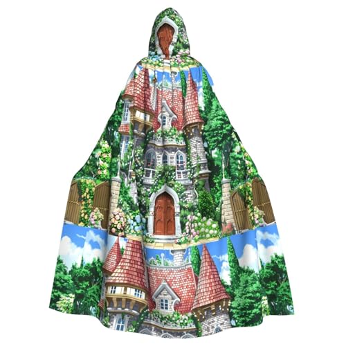 YYHWHJDE Umhang mit Kapuze und Blumenmuster für Erwachsene, für Rollenspiele, Bühnenkostüme, Partys, pflegeleicht von YYHWHJDE