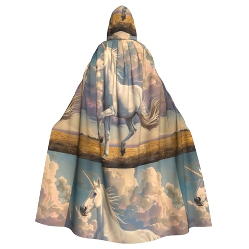 YYHWHJDE Umhang mit Kapuze und Einhornbild, für Erwachsene, ohne Reißverschluss, bequem für Kostümpartys von YYHWHJDE