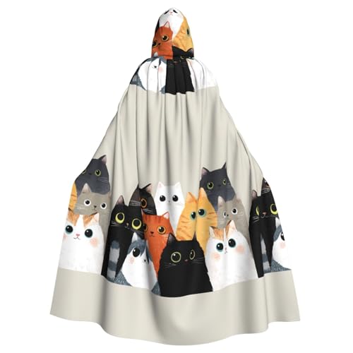 YYHWHJDE Umhang mit Kapuze und Katzenmotiv, für Rollenspiele, Bühnenkostüme, Partys, pflegeleicht von YYHWHJDE