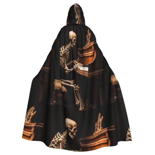 YYHWHJDE Umhang mit Kapuze und Skelett-Spiel, für Halloween, Erwachsene, ohne Reißverschluss, bequem für Kostümpartys von YYHWHJDE