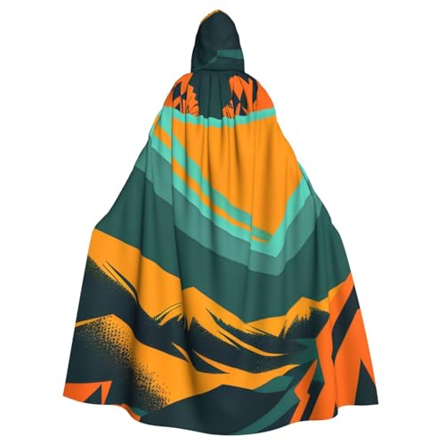 YYHWHJDE Umhang mit abstraktem Kunstmuster, Halloween, Erwachsenen-Kapuzenumhang für Rollenspiele, Bühnenkostüme, Partys, pflegeleicht von YYHWHJDE