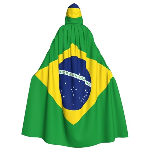 YYHWHJDE Umhang mit brasilianischer Flagge, für Halloween, Erwachsene, mit Kapuze, für Partys und Kostümveranstaltungen YYHWHJDE Umhang mit brasilianischer Flagge, für Halloween, Erwachsene, mit Kapuze, für Partys und Kostümveranstaltungen von YYHWHJDE