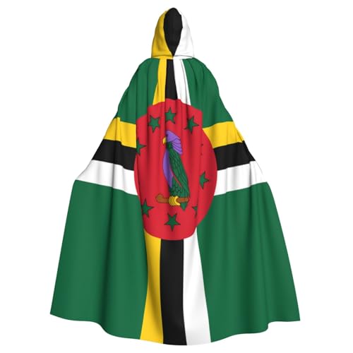 YYHWHJDE Umhang mit der Flagge des Commonwealth of Dominica für Halloween, Erwachsene, Kapuzenumhang für Partys und Kostümveranstaltungen von YYHWHJDE