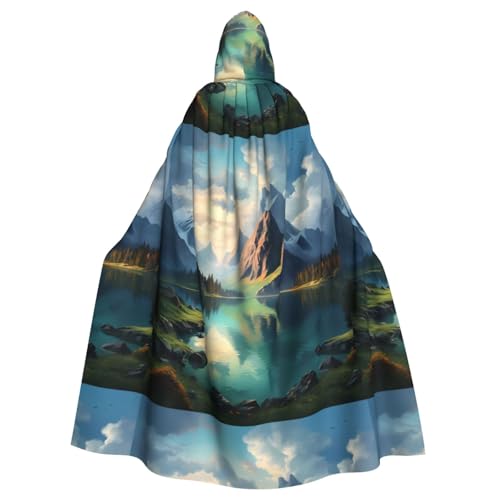 YYHWHJDE Umhang mit wunderschönem Berg- und Flussmuster, Halloween, Erwachsenen-Kapuzenumhang – super großer Kapuzenumhang ohne Reißverschluss YYHWHJDE Umhang mit wunderschönem Berg- und Flussmuster, Halloween, Erwachsenen-Kapuzenumhang – super großer Kapuzenumhang ohne Reißverschluss von YYHWHJDE