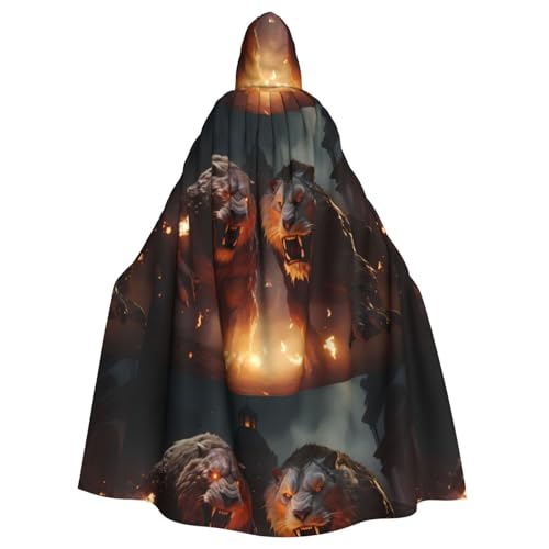 YYHWHJDE Umhang mit zwei Monstern für Erwachsene, mit Kapuze, kein Reißverschluss, bequem für Kostümpartys von YYHWHJDE