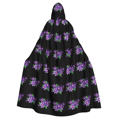 YYHWHJDE Violetter Umhang mit Kapuze für Erwachsene mit Blumenmuster und Sternen, für Partys und Kostümveranstaltungen YYHWHJDE Violetter Umhang mit Kapuze für Erwachsene mit Blumenmuster und Sternen, für Partys und Kostümveranstaltungen von YYHWHJDE