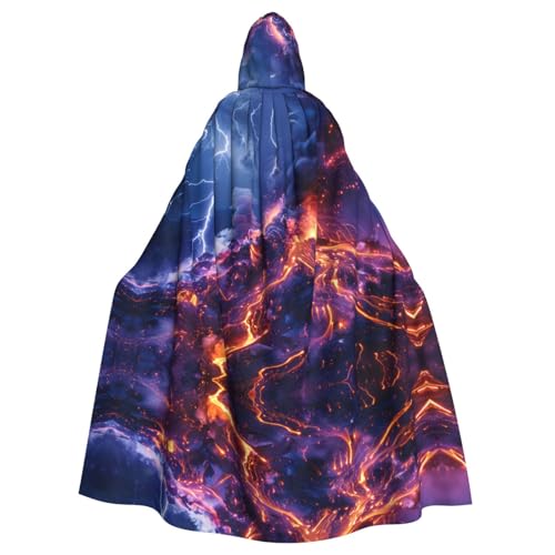 YYHWHJDE Volcanic Lava Picture Halloween Adult Hooded Cloak for Role-Playing, Costumes, and Theme Parties von YYHWHJDE