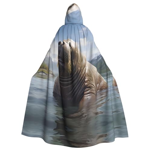 YYHWHJDE Walrus Prints Halloween Kapuzenumhang für Erwachsene für Partys und Kostüme YYHWHJDE Walrus Prints Halloween Kapuzenumhang für Erwachsene für Partys und Kostüme von YYHWHJDE
