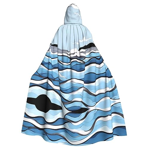 YYHWHJDE Waves lapping at the rocks Picture Halloween Adult Hooded Cloak for Role-Playing, Costumes, and Theme Parties von YYHWHJDE