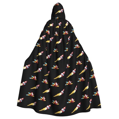 YYHWHJDE Weihnachtsmann auf einer Rakete Druck Halloween Erwachsene Kapuzenumhang für Partys und Kostümveranstaltungen YYHWHJDE Weihnachtsmann auf einer Rakete Druck Halloween Erwachsene Kapuzenumhang für Partys und Kostümveranstaltungen von YYHWHJDE