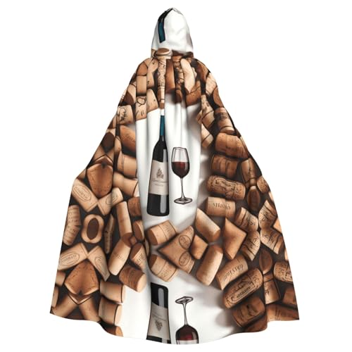 YYHWHJDE Weinkorkendruck, Halloween, Erwachsenenumhang mit Kapuze, für Partys und Kostüme YYHWHJDE Weinkorkendruck, Halloween, Erwachsenenumhang mit Kapuze, für Partys und Kostüme von YYHWHJDE