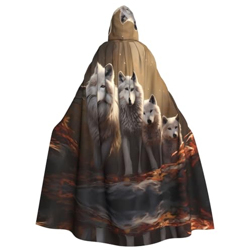 YYHWHJDE Wolfsfamilie Prints Halloween Erwachsene Kapuzenumhang für Partys und Kostüme YYHWHJDE Wolfsfamilie Prints Halloween Erwachsene Kapuzenumhang für Partys und Kostüme von YYHWHJDE