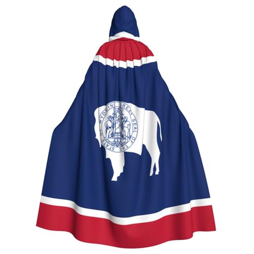 YYHWHJDE Wyoming Kapuzenumhang mit Staatsflagge für Halloween, Erwachsene, für Partys und Kostümveranstaltungen YYHWHJDE Wyoming Kapuzenumhang mit Staatsflagge für Halloween, Erwachsene, für Partys und Kostümveranstaltungen von YYHWHJDE
