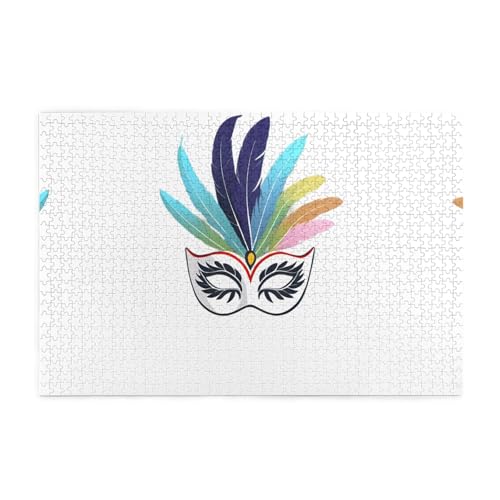 Yyhwhjde 1000 Teile Puzzle, bunte Federmaske, Drucke, hochwertiges Holzpuzzle für Erwachsene und Kinder, lustige Puzzles, stressabbauende Puzzles Yyhwhjde 1000 Teile Puzzle, bunte Federmaske, Drucke, hochwertiges Holzpuzzle für Erwachsene und Kinder, lustige Puzzles, stressabbauende Puzzles von YYHWHJDE
