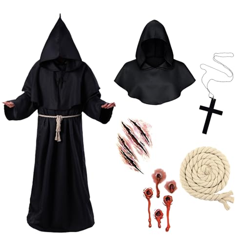 YYKULKEY Halloween-Kostüm für Herren, Mönch, Mönch, Mönch, Gewand, Priester, Kostüm, Cosplay, für Erwachsene, Größe M YYKULKEY Halloween-Kostüm für Herren, Mönch, Mönch, Mönch, Gewand, Priester, Kostüm, Cosplay, für Erwachsene, Größe M von YYKULKEY