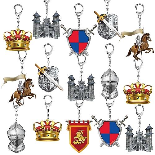 Ritter Partyzubehör, 12 Stück Acryl-Schlüsselanhänger mit mittelalterlichem Thema für Ritterkostüm, Cosplay, Kreuzritterritter-Geburtstagsfeier Ritter Partyzubehör, 12 Stück Acryl-Schlüsselanhänger mit mittelalterlichem Thema für Ritterkostüm, Cosplay, Kreuzritterritter-Geburtstagsfeier von YYMYMGJ